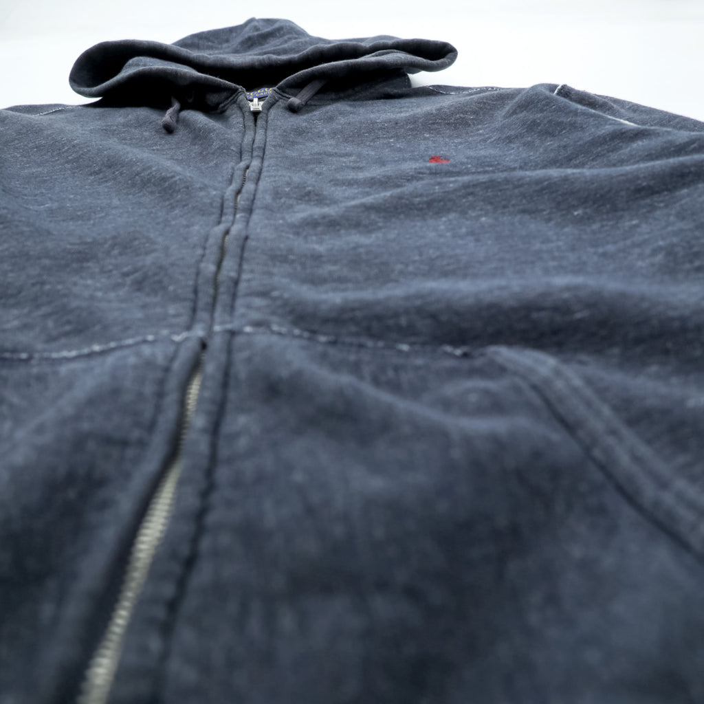 Polo Ralph Lauren Zip-Up Hoodie L Gray Front Pockets TALON Zipper Small Pony Embroidery