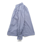 Mr. BATHING APE Gingham Check Button Down Shirt Blue White Camo Yoke Made in Japan BAPE Size 16 L