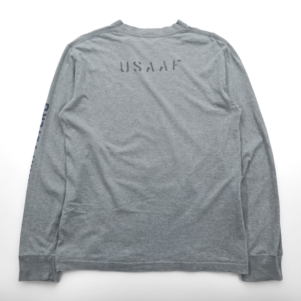 BUZZ RICKSON'S ロンT 長袖Tシャツ M グレー 東洋エンタープライズ 袖ロゴ U.S.ARMY AIR FORCES 日本製