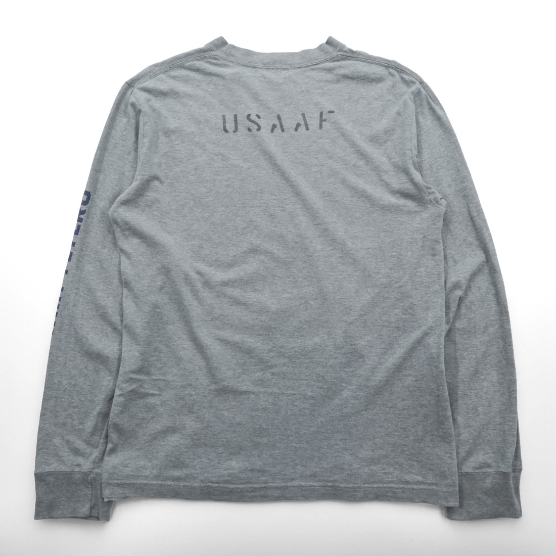 BUZZ RICKSON'S ロンT 長袖Tシャツ M グレー 東洋エンタープライズ 袖ロゴ U.S.ARMY AIR FORCES 日本製