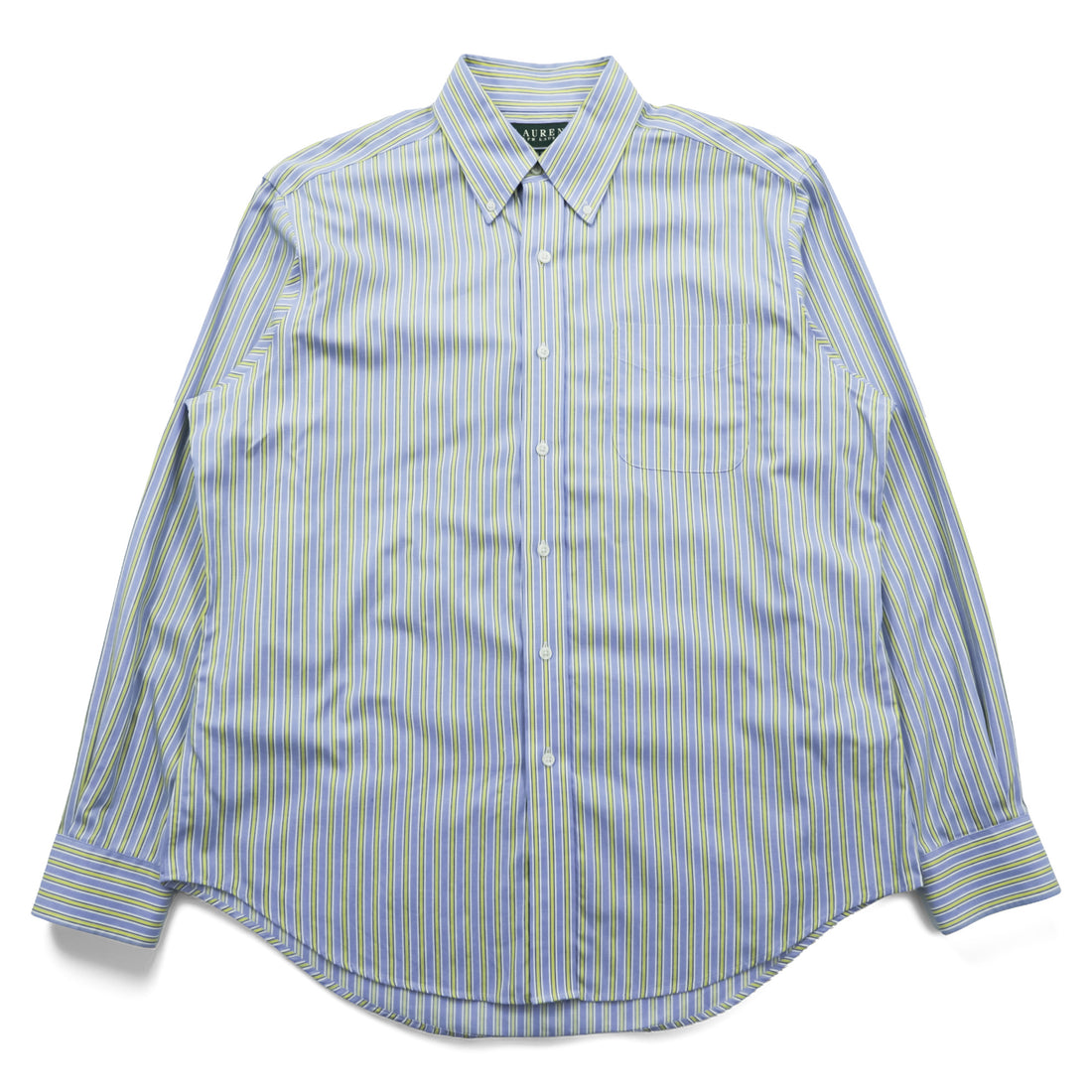 Lauren Ralph Lauren Non Iron Striped Shirt Button Down Mens Size 16 34/35 Multi Color L-XL