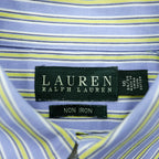 Lauren Ralph Lauren Non Iron Striped Shirt Button Down Mens Size 16 34/35 Multi Color L-XL