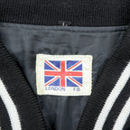 LONDON F.B. 80s Vintage Made in Japan Velour Souvenir Jacket L Black Dragon Embroidery JAPAN YOKOSUKA