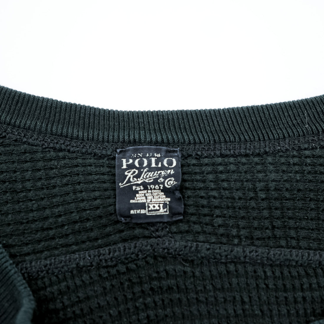 Polo Ralph Lauren Reversible V-neck, Thermal sweatshirt, size XL and up, with small pony embroidery