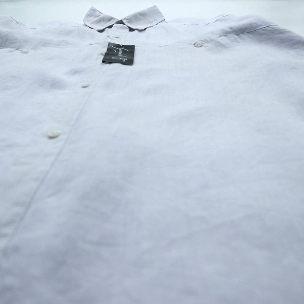 GOOUCH 90s Linen Shirt XL White Chest Pocket Big Size 100% Linen Deadstock Unused