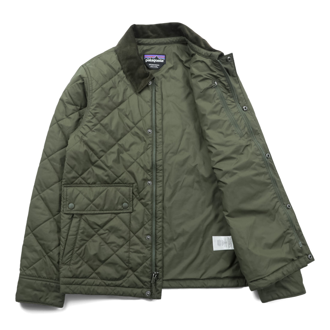 Patagonia Men's Diamond Quilted Jacket Basin Green FA20 Style 20735 Size XS Olive Puffer Shirt Jacket