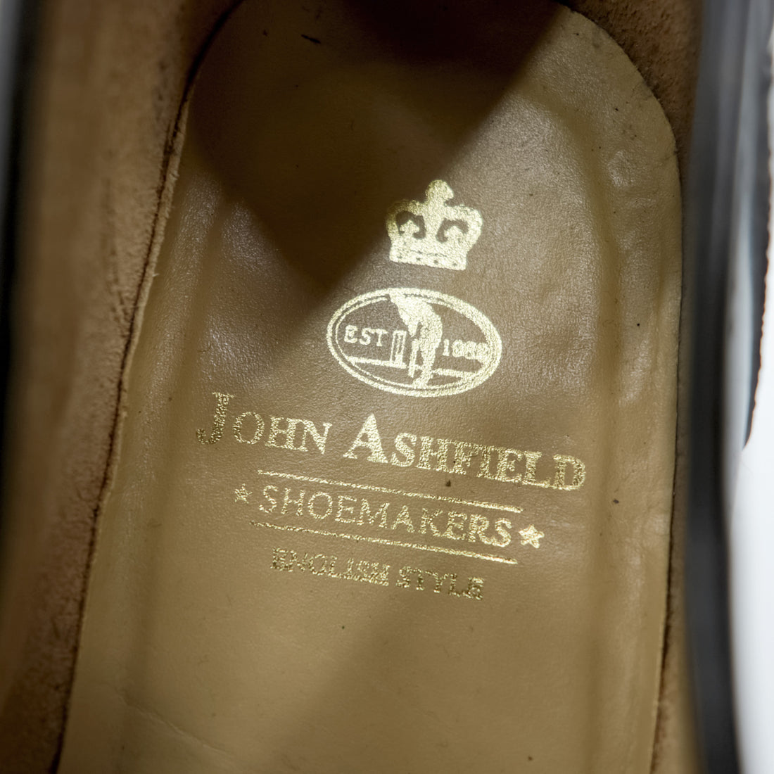 JOHN ASHFIELD Vチップ ペニーローファー 28cm ブラック グッドイヤーウェルト製法 HAND MADE ORIGINAL