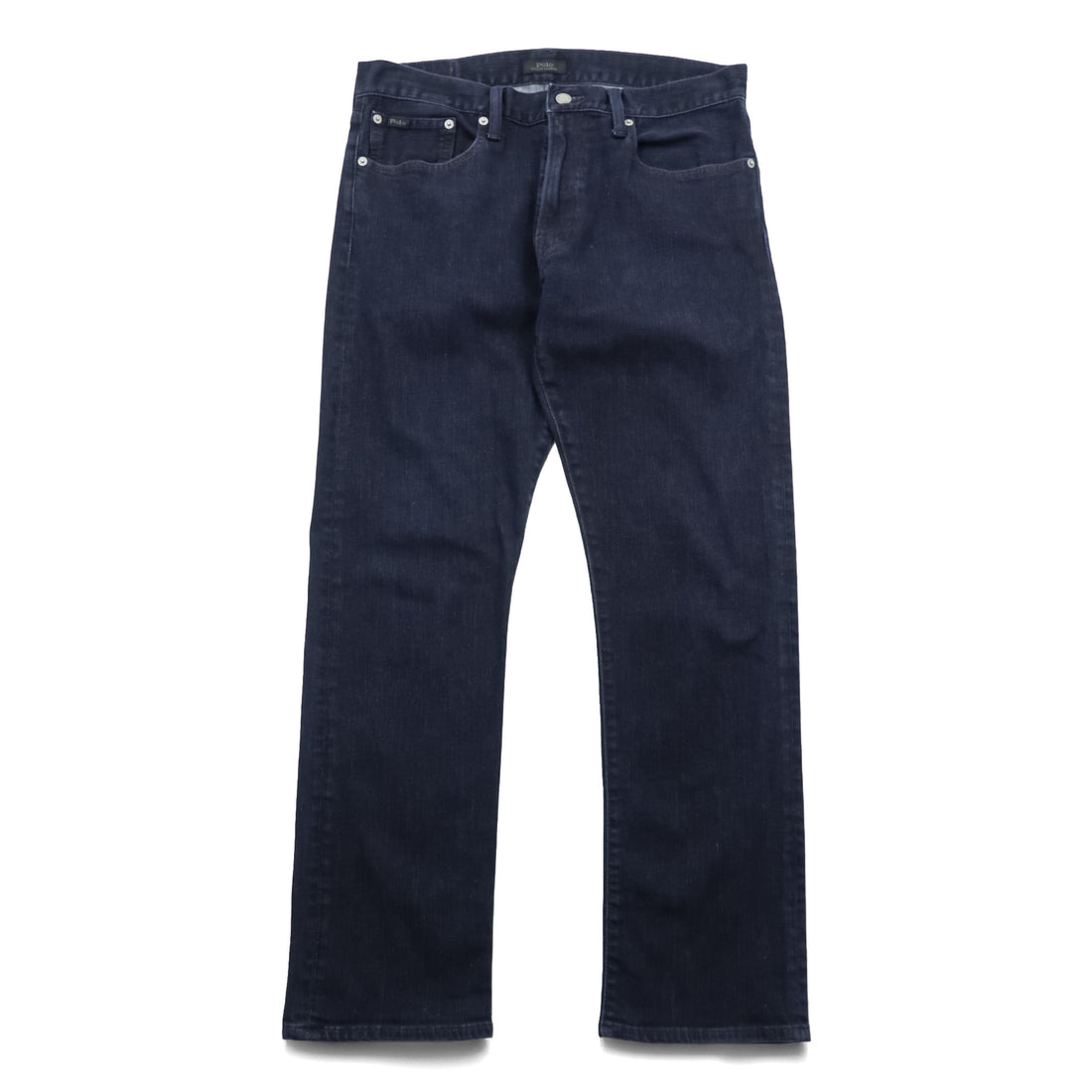 Polo Ralph Lauren THE HAMPTON RELAXED Denim Pants, Size Small, Stretch, Dark Navy with Leather Patch