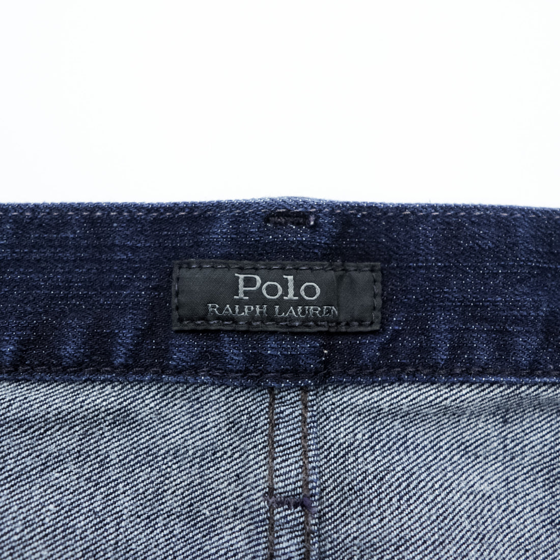 Polo Ralph Lauren THE HAMPTON RELAXED Denim Pants, Size Small, Stretch, Dark Navy with Leather Patch