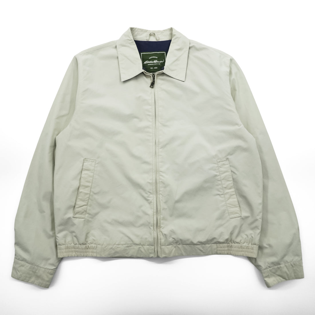 Vintage 90s Eddie Bauer Harrington Jacket Green Tag Beige Drizzle Jacket Men's L-XL Swing Top Outdoor Outfitter