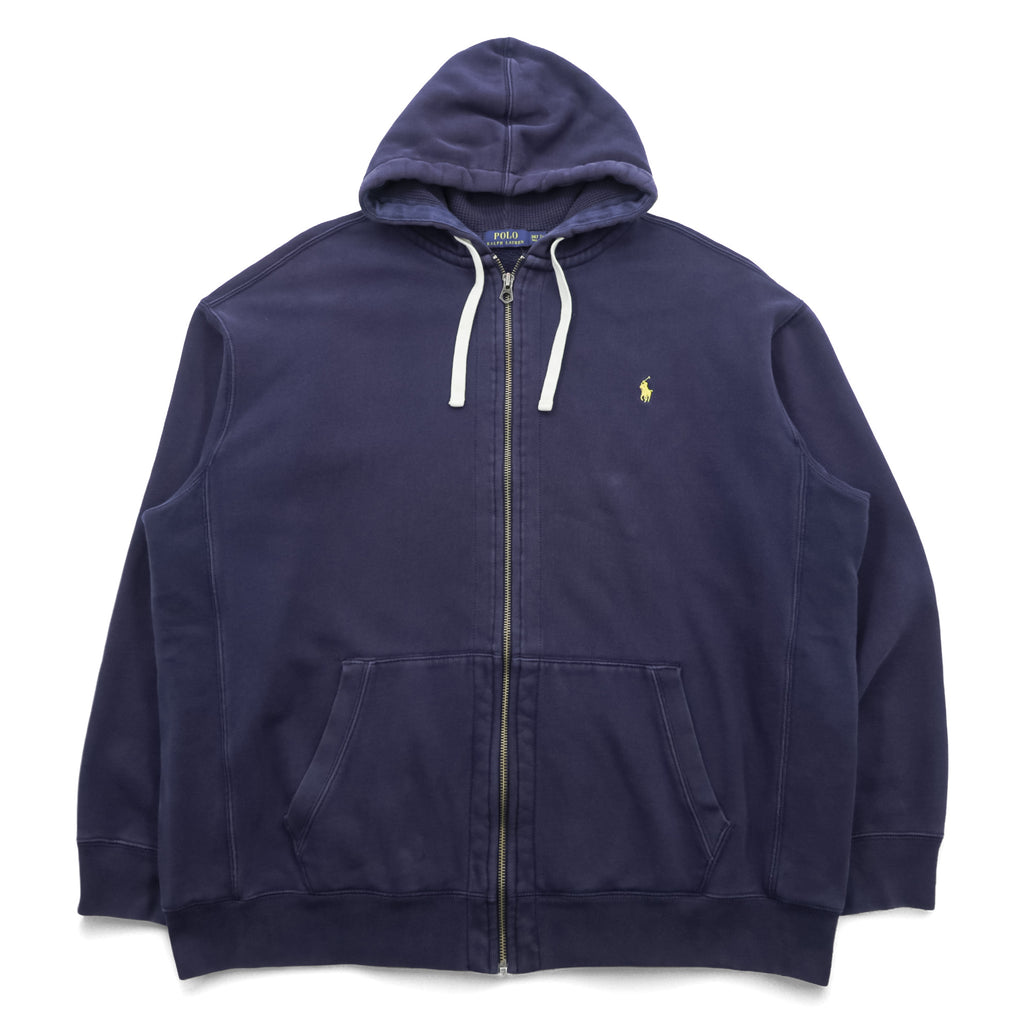 Polo Ralph Lauren リバースウィーブ ジップパーカー 3XL ネイビー スモールポニー ロゴ 刺繍
