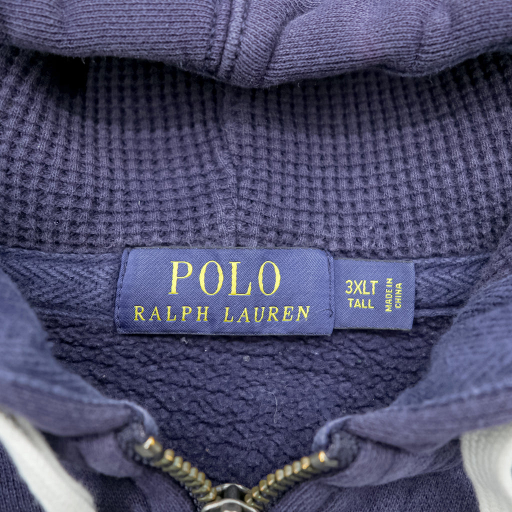 Polo Ralph Lauren リバースウィーブ ジップパーカー 3XL ネイビー スモールポニー ロゴ 刺繍