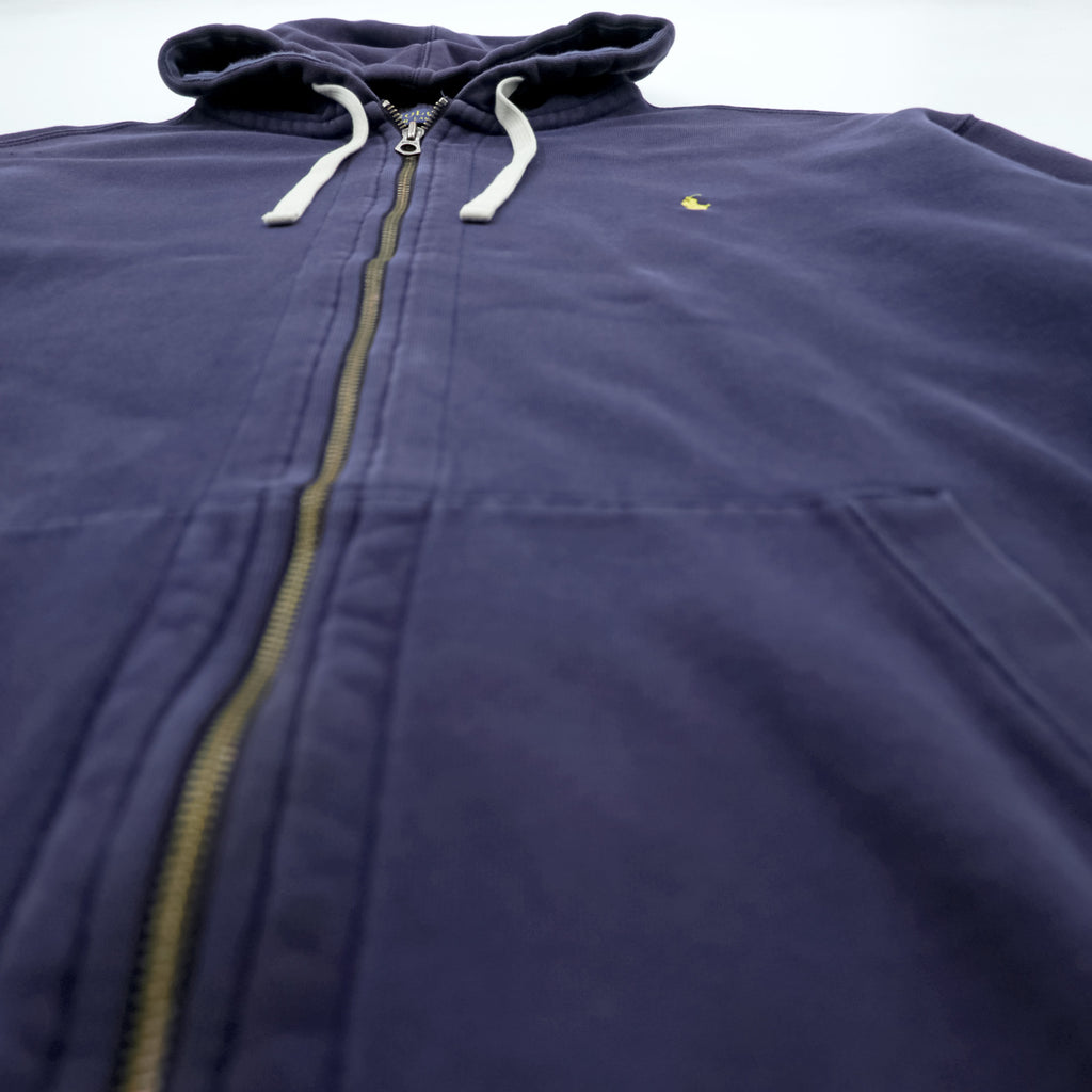 Polo Ralph Lauren リバースウィーブ ジップパーカー 3XL ネイビー スモールポニー ロゴ 刺繍