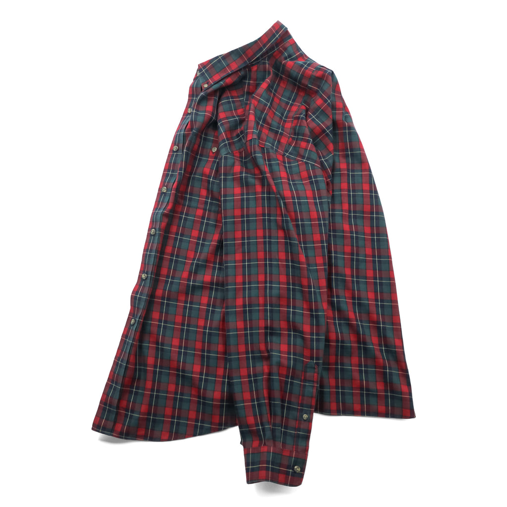 L.L.Bean Merino Wool Button-Down Shirt, Size L, Plaid, Chest Pocket, TRADITIONAL FIT, 285279, WRINKLE FREE