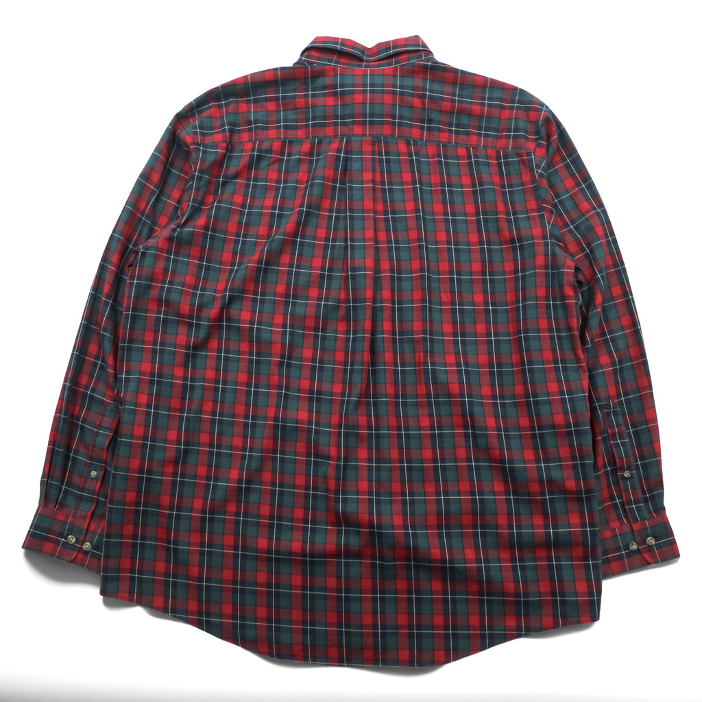 L.L.Bean Merino Wool Button-Down Shirt, Size L, Plaid, Chest Pocket, TRADITIONAL FIT, 285279, WRINKLE FREE
