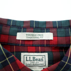 L.L.Bean Merino Wool Button-Down Shirt, Size L, Plaid, Chest Pocket, TRADITIONAL FIT, 285279, WRINKLE FREE