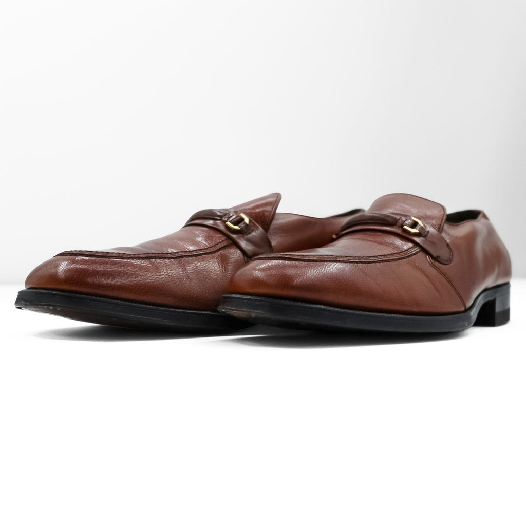 FLORSHEIM 70年代 米国製 ヴィンテージ ビット ローファー スリッポン 27.5cm ブラウン レザー 33244 USA製