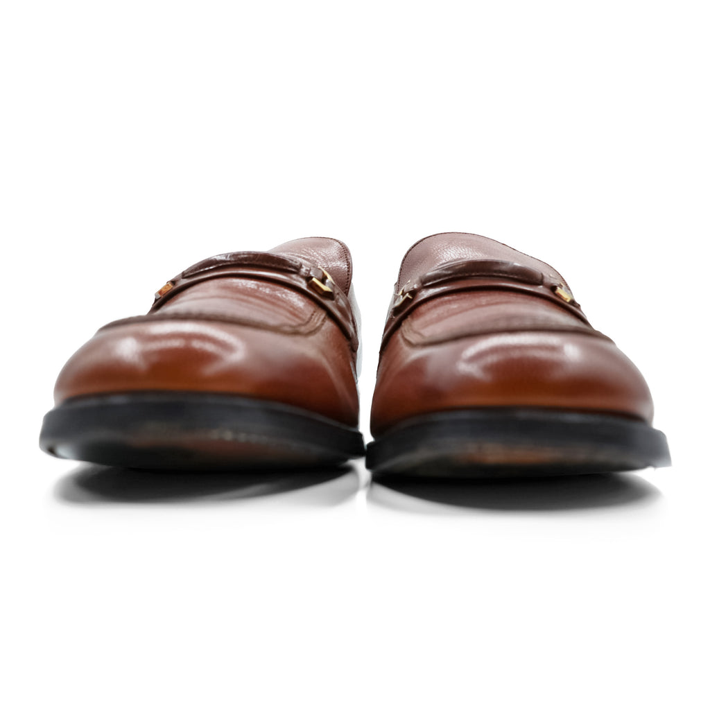 FLORSHEIM 70年代 米国製 ヴィンテージ ビット ローファー スリッポン 27.5cm ブラウン レザー 33244 USA製