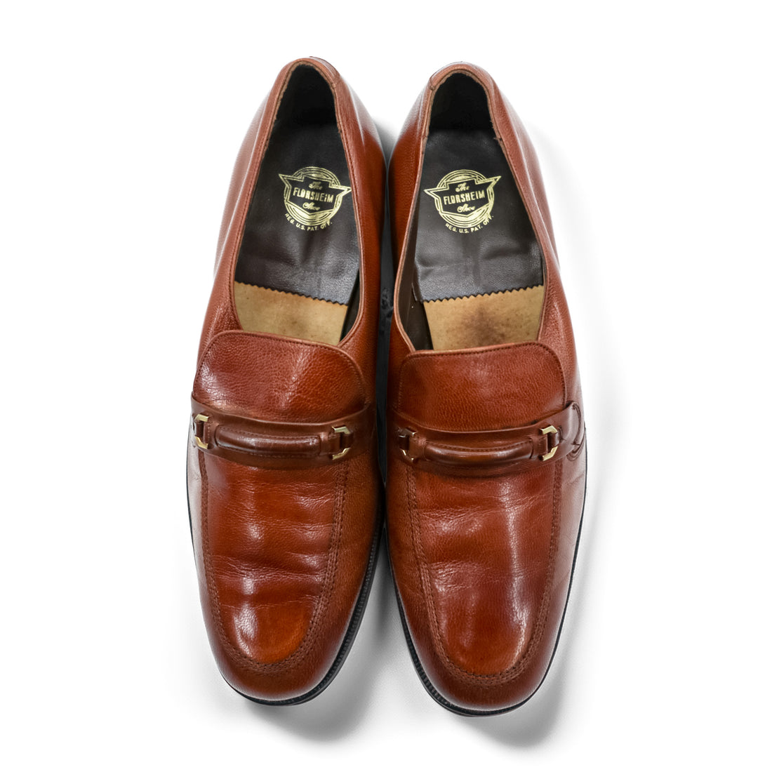 FLORSHEIM 70年代 米国製 ヴィンテージ ビット ローファー スリッポン 27.5cm ブラウン レザー 33244 USA製