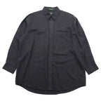 CLUB ROOM 90s Vintage Linen Button-Down Shirt L Black Oversized Chest Pocket