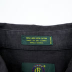CLUB ROOM 90s Vintage Linen Button-Down Shirt L Black Oversized Chest Pocket