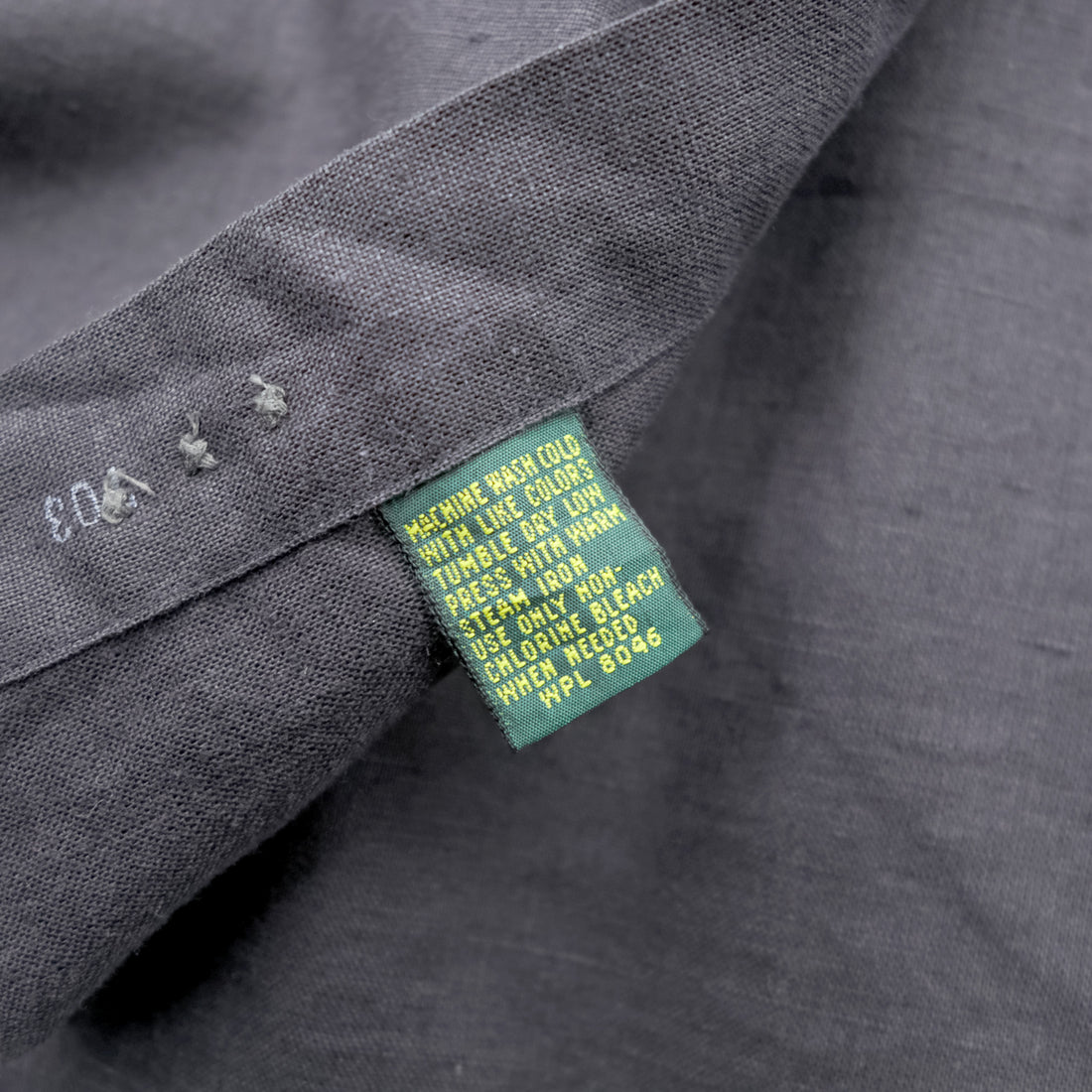 CLUB ROOM 90s Vintage Linen Button-Down Shirt L Black Oversized Chest Pocket
