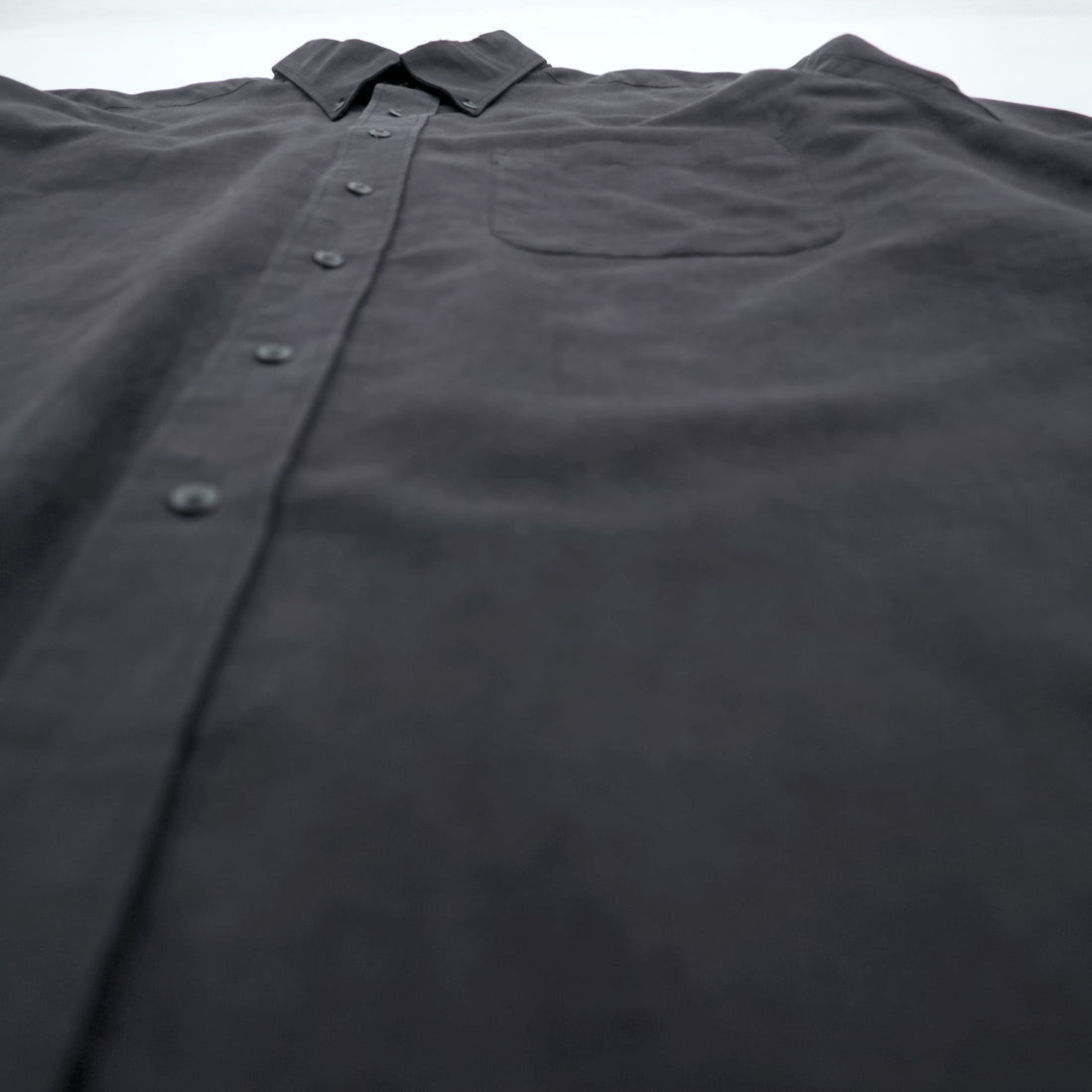CLUB ROOM 90s Vintage Linen Button-Down Shirt L Black Oversized Chest Pocket