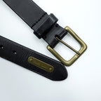 Ralph Lauren レザーベルト ブラック メタル ゴールド バックル 2223850-001