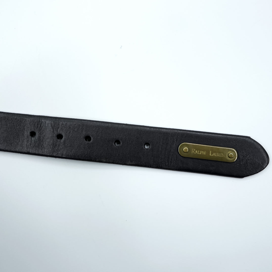 Ralph Lauren レザーベルト ブラック メタル ゴールド バックル 2223850-001