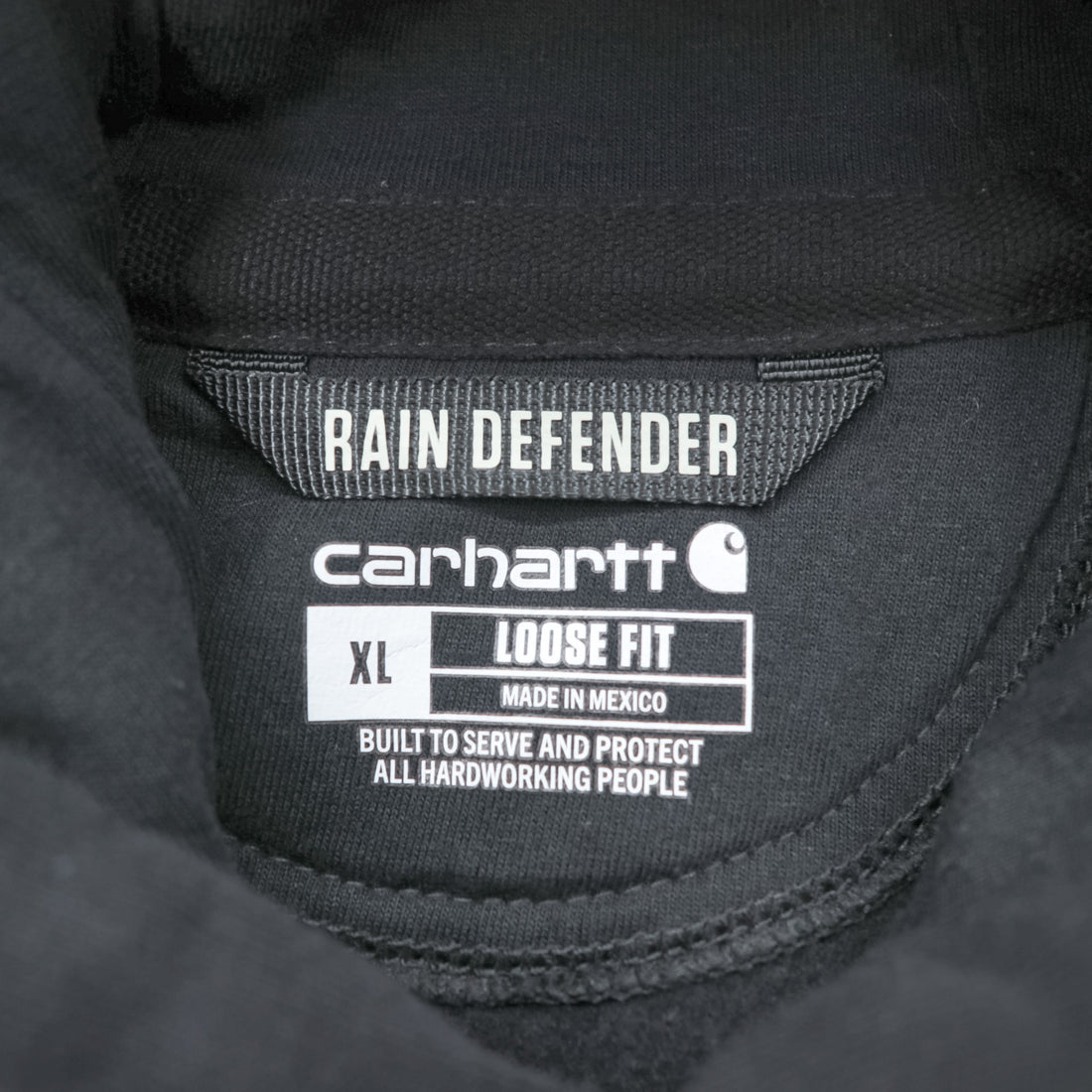carhartt ヘビーウェイト パーカー XL ブラック ルーズフィット フロント カンガルーポケット RAIN DEFENDER TS0615
