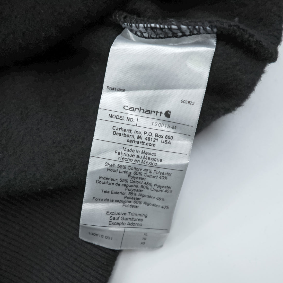 carhartt ヘビーウェイト パーカー XL ブラック ルーズフィット フロント カンガルーポケット RAIN DEFENDER TS0615