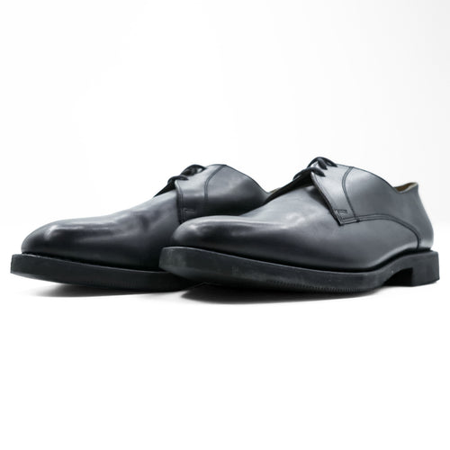 French Military Service Shoes Argueyrolles Black Leather Derby Plain Toe Size 43 Made in France Officer Dress Shoes 2011