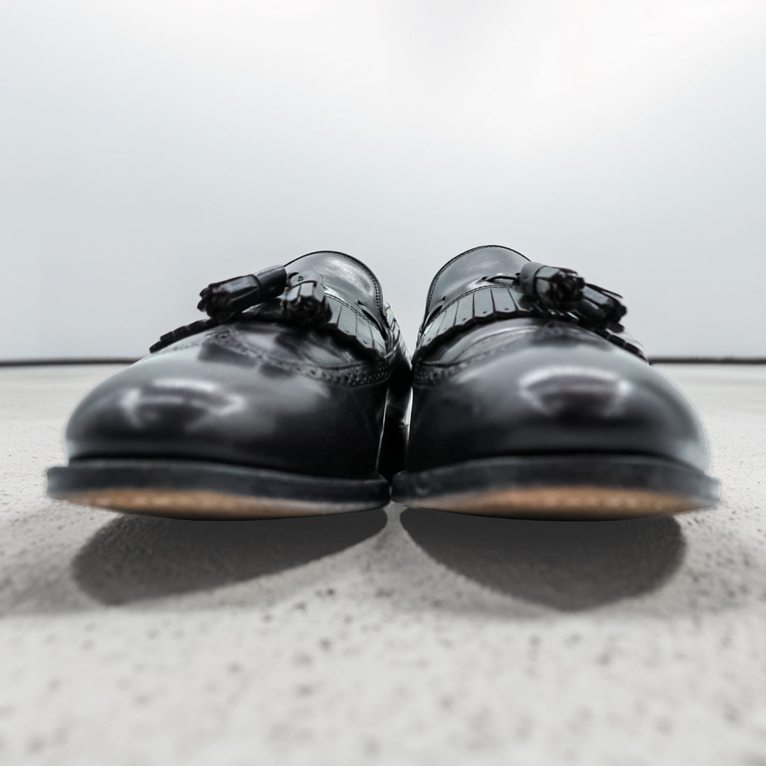 JOHNSTON&MURPHY フリンジ タッセル ローファー 28cm レザー 本革 ウィングチップ バーガンディー  08609