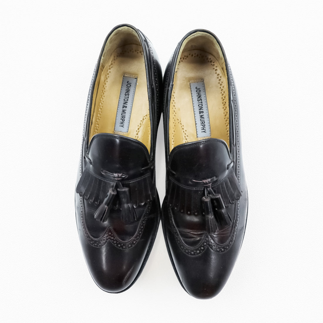 JOHNSTON&MURPHY フリンジ タッセル ローファー 28cm レザー 本革 ウィングチップ バーガンディー  08609