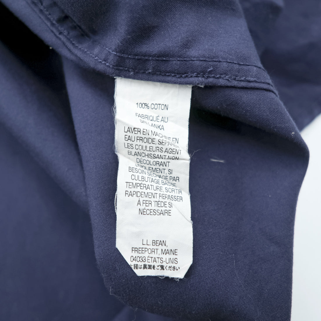 L.L.Bean button-down shirt, size XL and up, navy, item number 264077, WRINKLE RESISTANT.