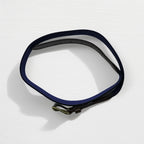 Polo Ralph Lauren レザー 伸縮 リボンベルト ストライプ ブルー 真鍮 ゴールド バックル