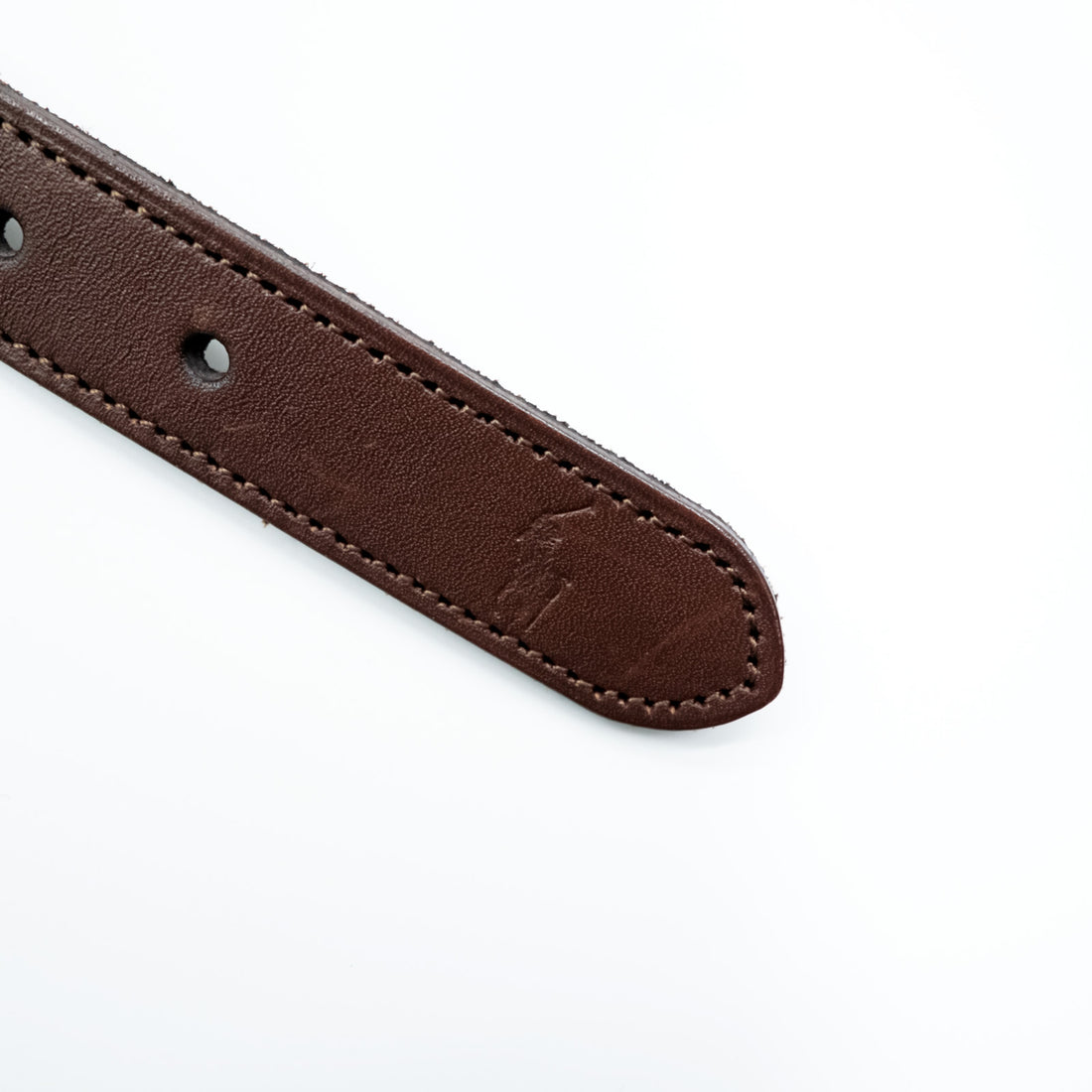 Polo Ralph Lauren レザー 伸縮 リボンベルト ストライプ ブルー 真鍮 ゴールド バックル