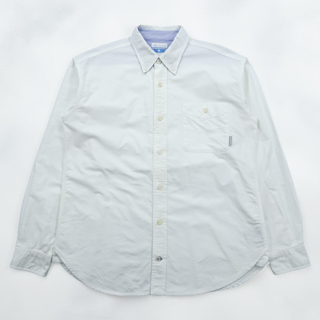 Columbia Oxford Button-Down Shirt Troy Hill Long Sleeve Shirt L White PM7836