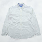 Columbia Oxford Button-Down Shirt Troy Hill Long Sleeve Shirt L White PM7836