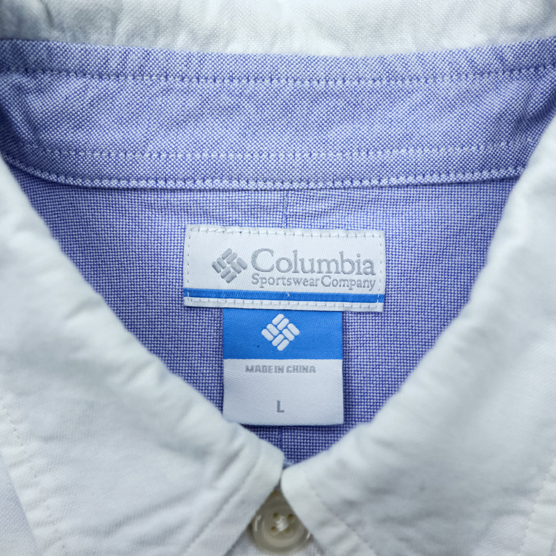 Columbia Oxford Button-Down Shirt Troy Hill Long Sleeve Shirt L White PM7836
