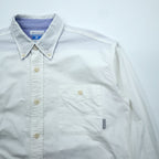 Columbia Oxford Button-Down Shirt Troy Hill Long Sleeve Shirt L White PM7836
