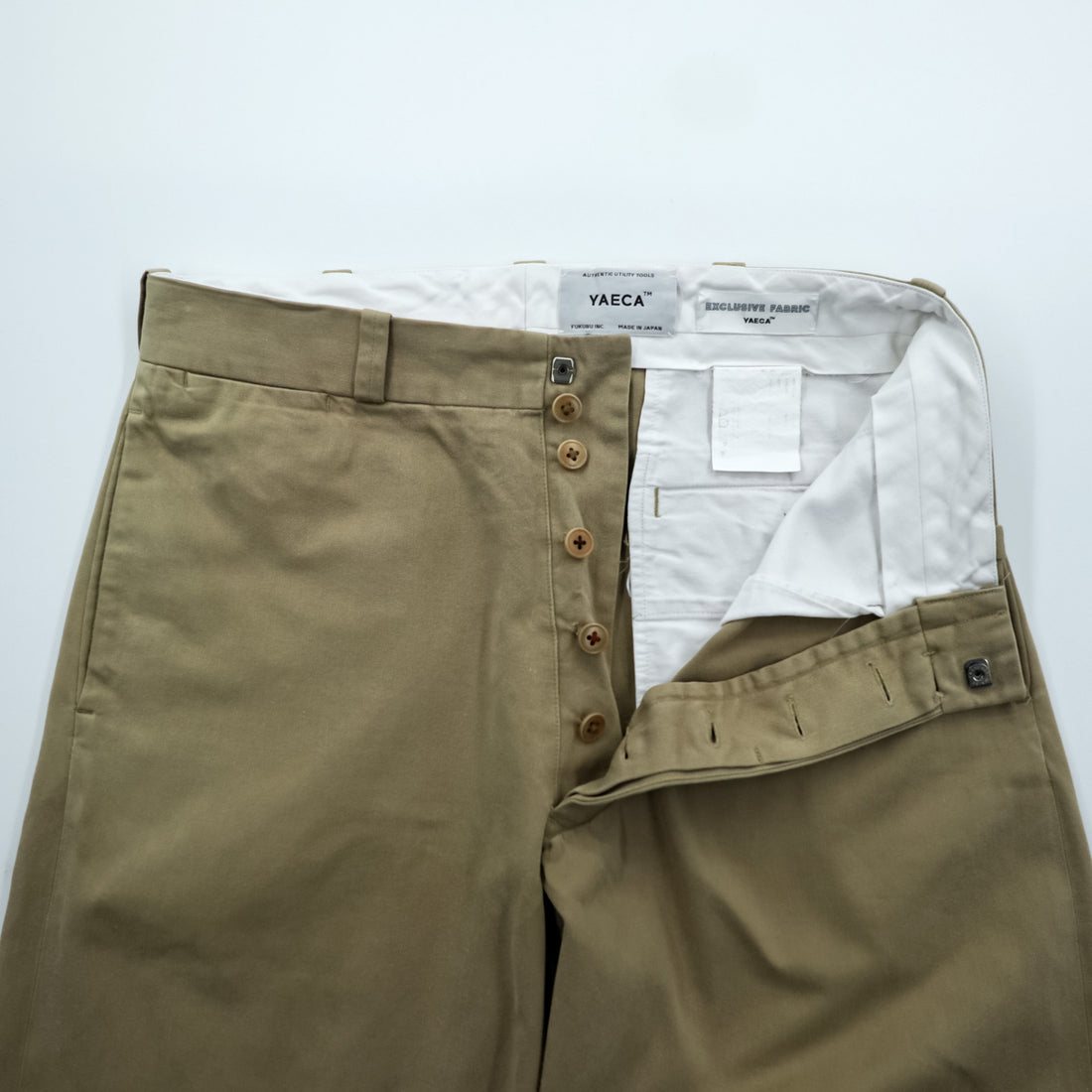 YAECA 日本製 チノクロス ワイド テーパード チノパンツ ワークパンツ M ベージュ コットン 176104