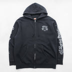 HARLEY DAVIDSON ジップパーカー L ブラック スリーブ プリント バックロゴ Bravado製 EMERALD CITY