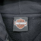 HARLEY DAVIDSON ジップパーカー L ブラック スリーブ プリント バックロゴ Bravado製 EMERALD CITY