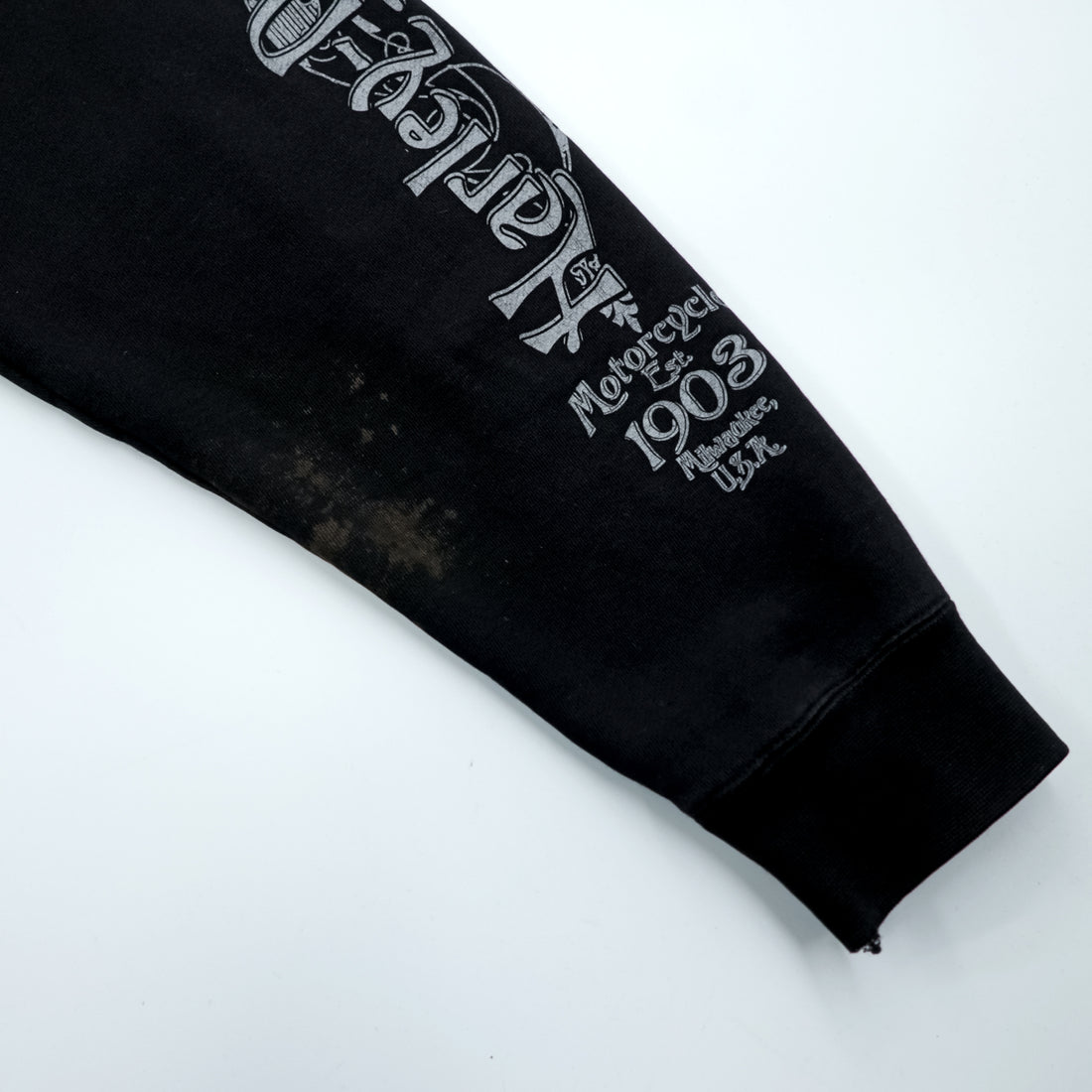 HARLEY DAVIDSON ジップパーカー L ブラック スリーブ プリント バックロゴ Bravado製 EMERALD CITY