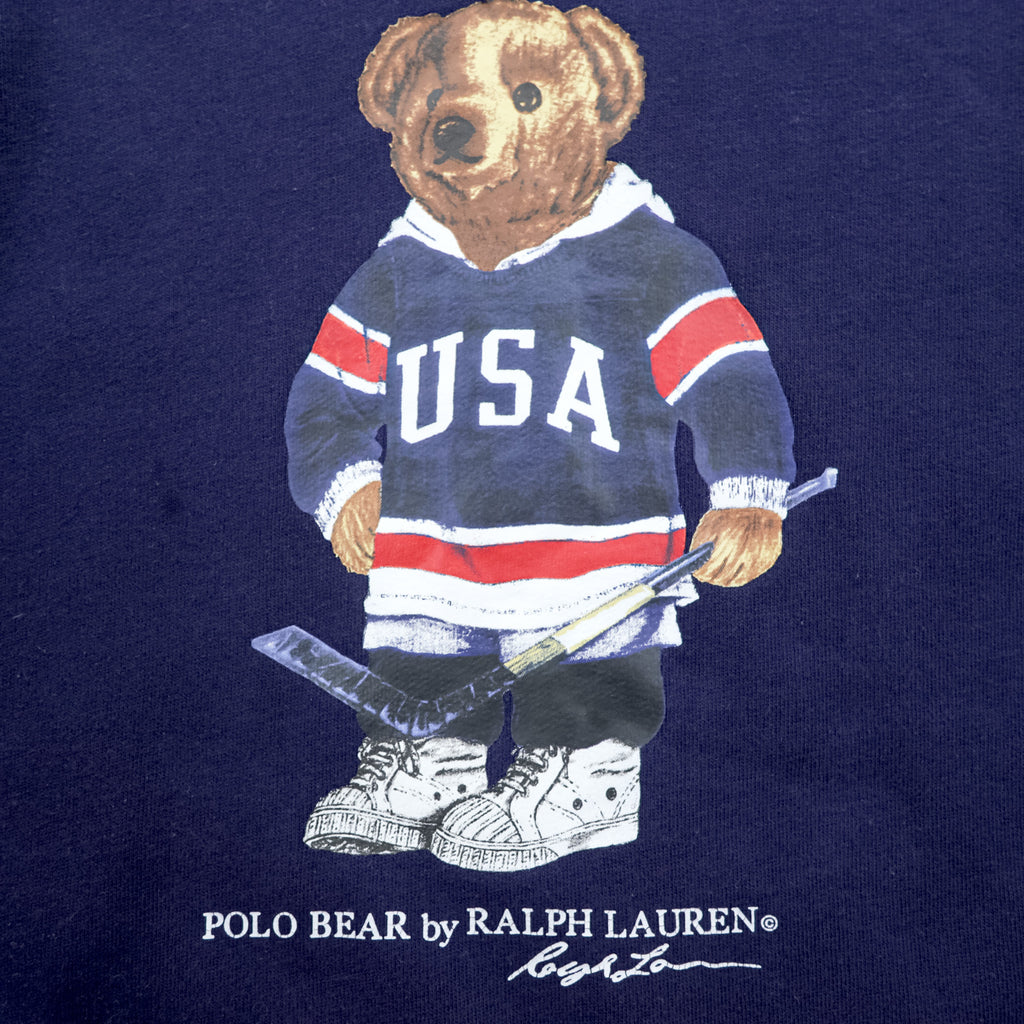 Polo Ralph Lauren Polo Bear Sweatshirt, Size M, Navy, Front V-neck