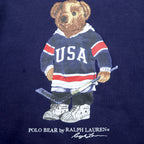 Polo Ralph Lauren Polo Bear Sweatshirt, Size M, Navy, Front V-neck