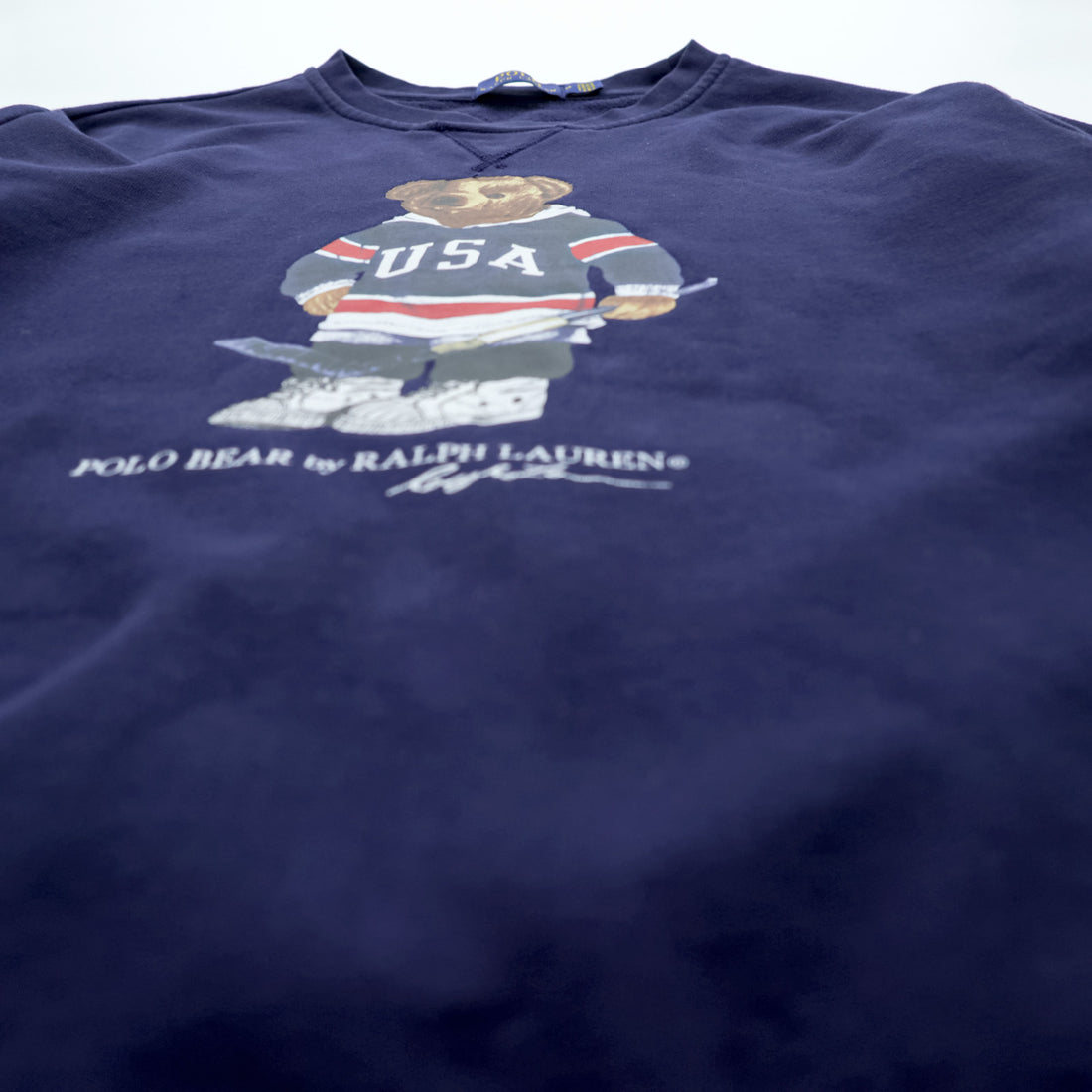 Polo Ralph Lauren Polo Bear Sweatshirt, Size M, Navy, Front V-neck