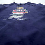 Polo Ralph Lauren Polo Bear Sweatshirt, Size M, Navy, Front V-neck