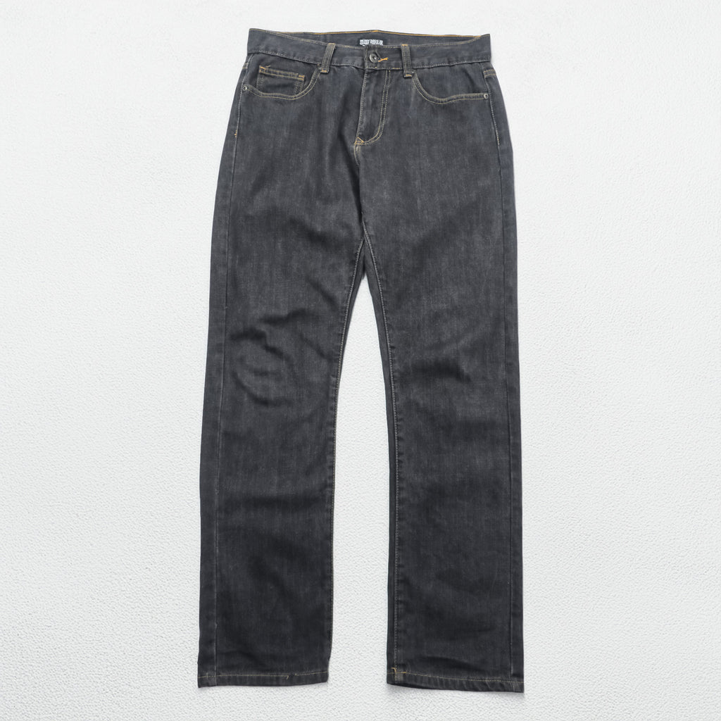 STUSSY デニムパンツ ジーンズ M ブラック ストレート ROUGH & RUGGED DENIM